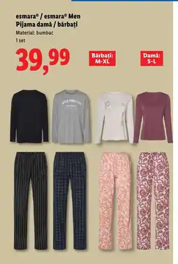 Lidl EsmaraⓇ / EsmaraⓇ Men Pijama damă / bărbați Ofertă
