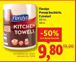 Lidl Floralys Prosop bucătărie, 2 straturi Ofertă
