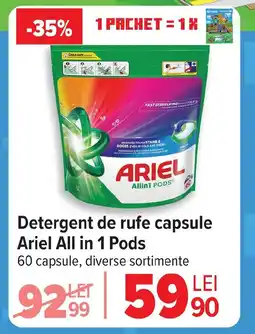Carrefour Detergent de rufe capsule Ariel All in 1 Pods Ofertă