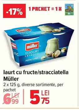 Carrefour laurt cu fructe/stracciatella Müller Ofertă