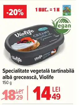 Carrefour Specialitate vegetală tartinabilă albă grecească, Violife Ofertă