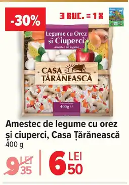 Carrefour Amestec de legume cu orez şi ciuperci, Casa Țărănească Ofertă