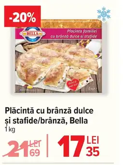 Carrefour Plăcintă cu brânză dulce si stafide/brânză, Bella Ofertă