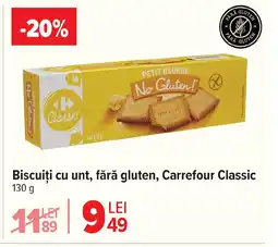 Carrefour Biscuiți cu unt, fără gluten, Carrefour Classic Ofertă