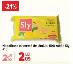 Carrefour Napolitane cu cremă de lămâie, fără zahăr, Sly Ofertă