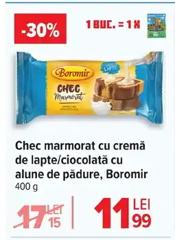 Carrefour Chec marmorat cu cremă de lapte/ciocolată cu alune de pădure, Boromir Ofertă