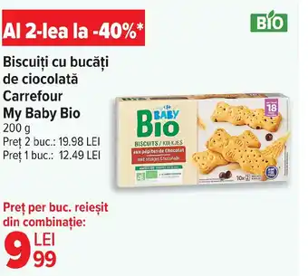 Carrefour Biscuiți cu bucăți de ciocolată Carrefour My Baby Bio Ofertă