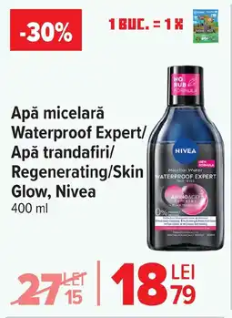 Carrefour Apă micelarǎ Waterproof Expert/ Apă trandafiri/ Regenerating/Skin Glow, Nivea Ofertă