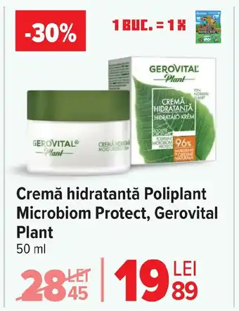 Carrefour Cremă hidratantă Poliplant Microbiom Protect, Gerovital Plant Ofertă