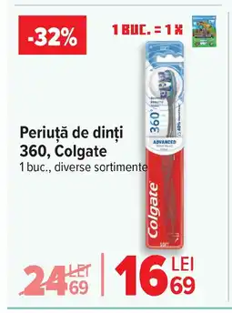 Carrefour Periuţă de dinți 360, Colgate Ofertă