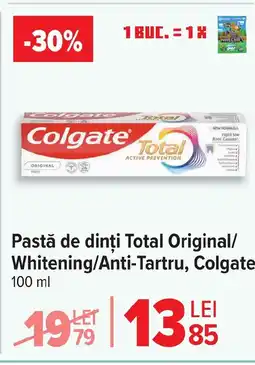 Carrefour Pastă de dinți Total Original/ Whitening/Anti-Tartru, Colgate Ofertă