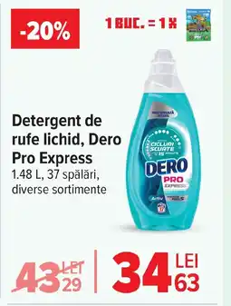 Carrefour Detergent de rufe lichid, Dero Pro Express Ofertă