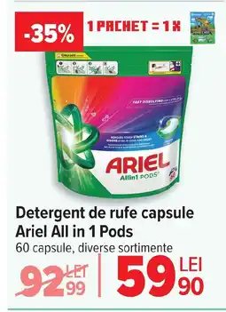 Carrefour Detergent de rufe capsule Ariel All in 1 Pods Ofertă
