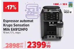 Carrefour Espressor automat Krups Sensation Milk EA912HFO Ofertă