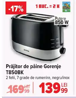 Carrefour Prăjitor de pâine Gorenje T850BK Ofertă