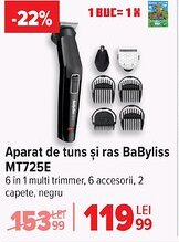 Carrefour Aparat de tuns şi ras BaByliss Roz MT725E Ofertă