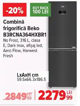 Carrefour Combină frigorifică Beko B3RCNA364HXBR1 Ofertă