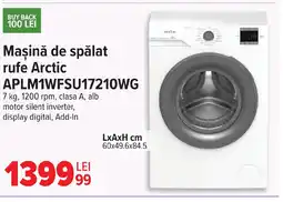 Carrefour Maşină de spălat rufe Arctic APLM1WFSU17210WG Ofertă