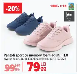 Carrefour Pantofi sport cu memory foam adulţi, TEX Ofertă