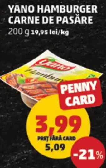 Penny Yano hamburger carne de pasăre Ofertă