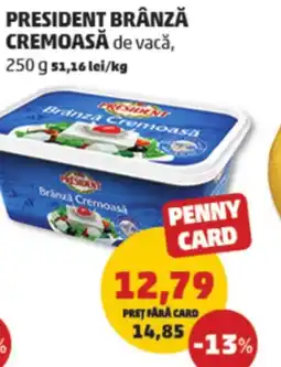 Penny President brânză cremoasă de vacǎ Ofertă