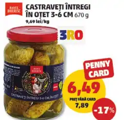 Penny Castraveti întregi în otet 3-6 cm Ofertă