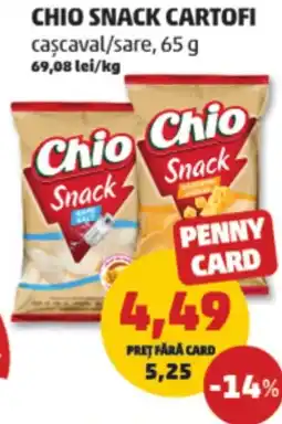 Penny Chio snack cartofi cascaval/sare Ofertă