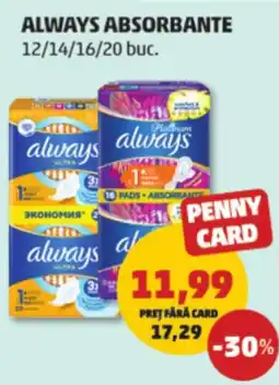 Penny Always absorbante Ofertă