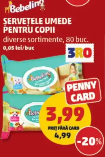 Penny Bebelino Servețele umede pentru copii Ofertă