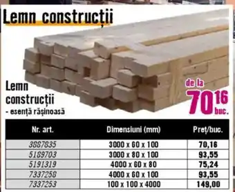 Hornbach Lemn construcții Ofertă