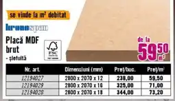 Hornbach Placă MDF brut Ofertă