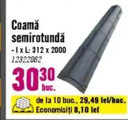 Hornbach Coamă semirotundǎ Ofertă