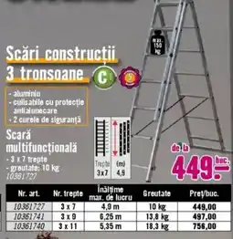 Hornbach Scări construcții 3 tronsoane Ofertă