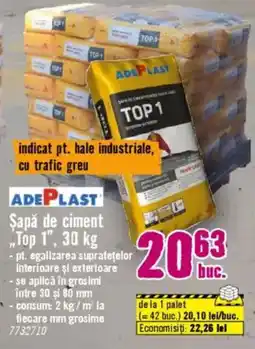 Hornbach Şapă de ciment „Top 1" Ofertă