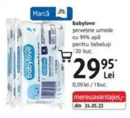 DM Babylove şerveţele umede cu 99% apă pentru bebeluşi Ofertă