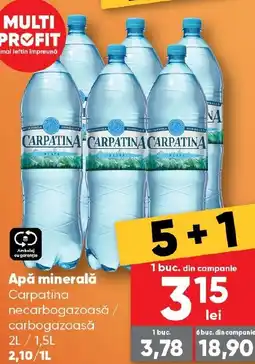 PROFI Apă minerală Carpatina necarbogazoasă / carbogazoasă Ofertă