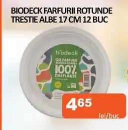 Unicarm Biodeck farfurii rotunde trestie albe Ofertă