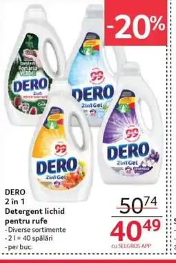 Selgros DERO 2 în 1 Detergent lichid pentru rufe Ofertă