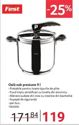 Selgros Fest Oală sub presiune Ofertă