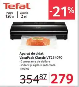 Selgros Tefal Aparat de vidat VacuPack Classic VT254070 Ofertă