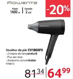 Selgros Uscător de păr CV1803F0 Ofertă