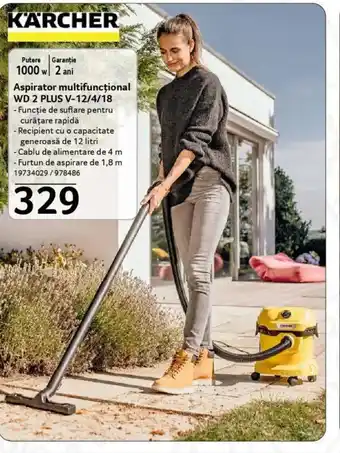Selgros KÄRCHER Aspirator multifuncțional WD 2 PLUS V-12/4/18 Ofertă