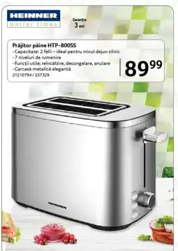 Selgros HEINNER Prăjitor pâine HTP-800SS Ofertă
