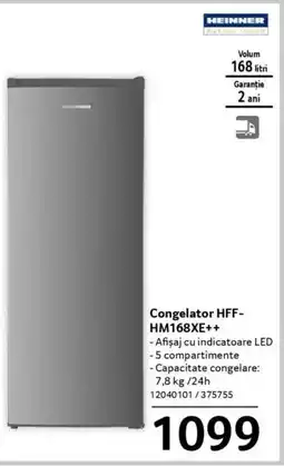 Selgros HEINNER Congelator HFF- HM168XE++ Ofertă