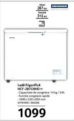 Selgros HEINNER Ladǎ frigorifică HCF-287CNHE++ Ofertă
