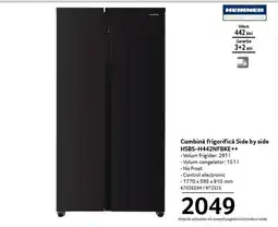Selgros HEINNER Combină frigorifică Side by side HSBS-H442NFBKE++ Ofertă