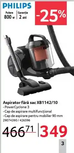 Selgros PHILIPS Aspirator fără sac XB1142/10 Ofertă