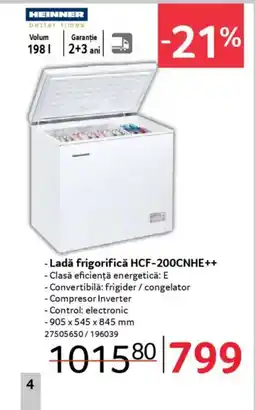 Selgros HEINNER Ladǎ frigorifică HCF-200CNHE++ Ofertă