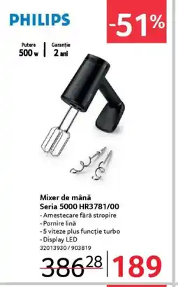 Selgros PHILIPS Mixer de mână Seria 5000 HR3781/00 Ofertă