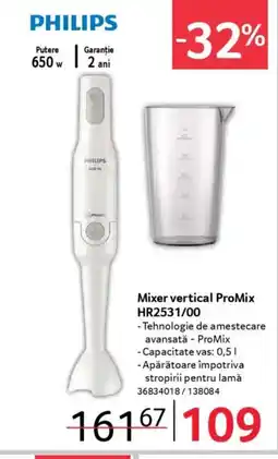 Selgros PHILIPS Mixer vertical ProMix HR2531/00 Ofertă